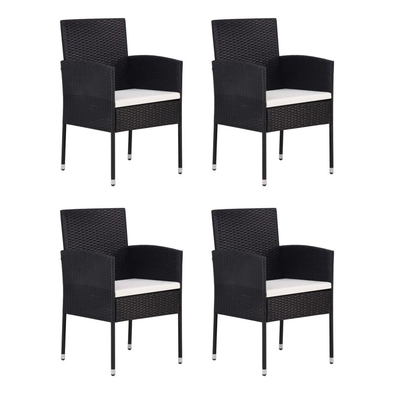 vidaXL Garden Dining Set in Black/Cream White