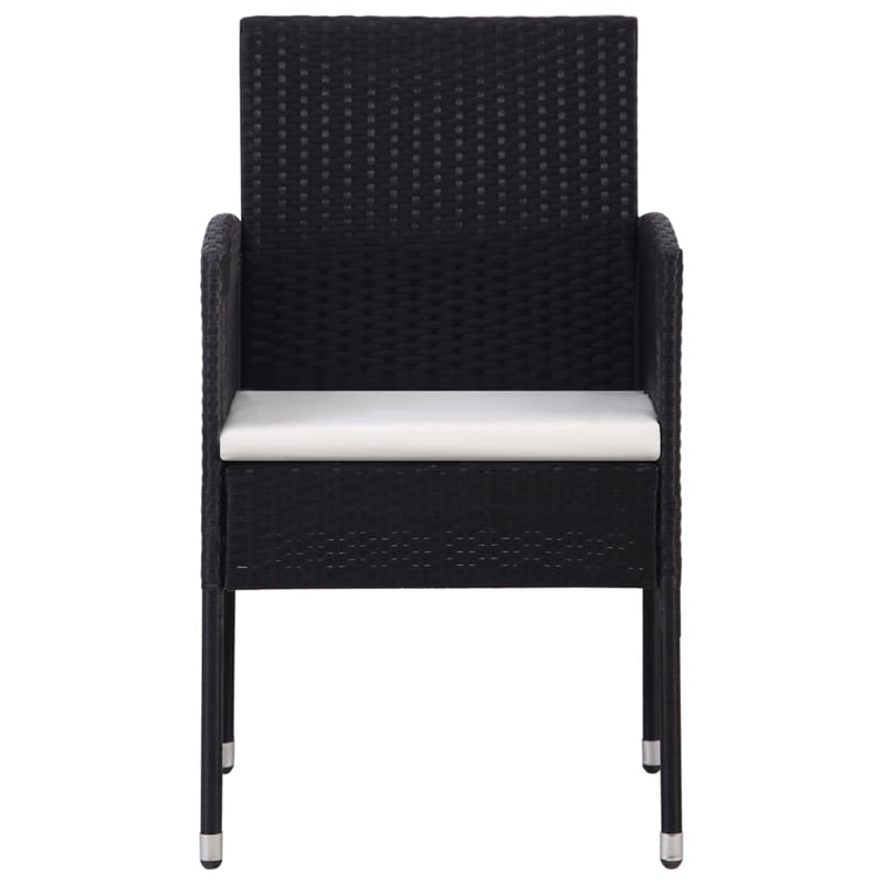 vidaXL Garden Dining Set in Black/Cream White