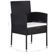 vidaXL Garden Dining Set in Black/Cream White