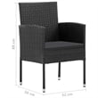 vidaXL Solid Acacia Wood Standard Durable Garden Dining Set in Black