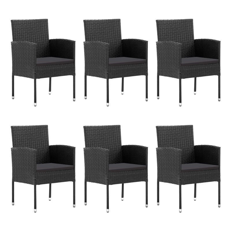vidaXL Solid Acacia Wood Standard Durable Garden Dining Set in Black