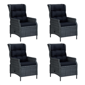 vidaXL Solid Acacia Wood Medium Removable Covers Dining Set in Dark Gray