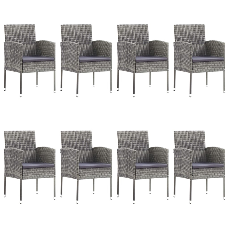 vidaXL 9 Piece Garden Patio Dining Set in Gray