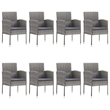 vidaXL 9 Piece Garden Patio Dining Set in Gray