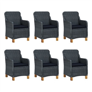 vidaXL 7 Piece Dining Set in Dark Gray