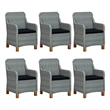 vidaXL Solid Acacia Wood Large Removable Covers Dining Set in Light Gray