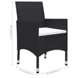 vidaXL Solid Acacia Wood Medium Durable Garden Dining Set in Black