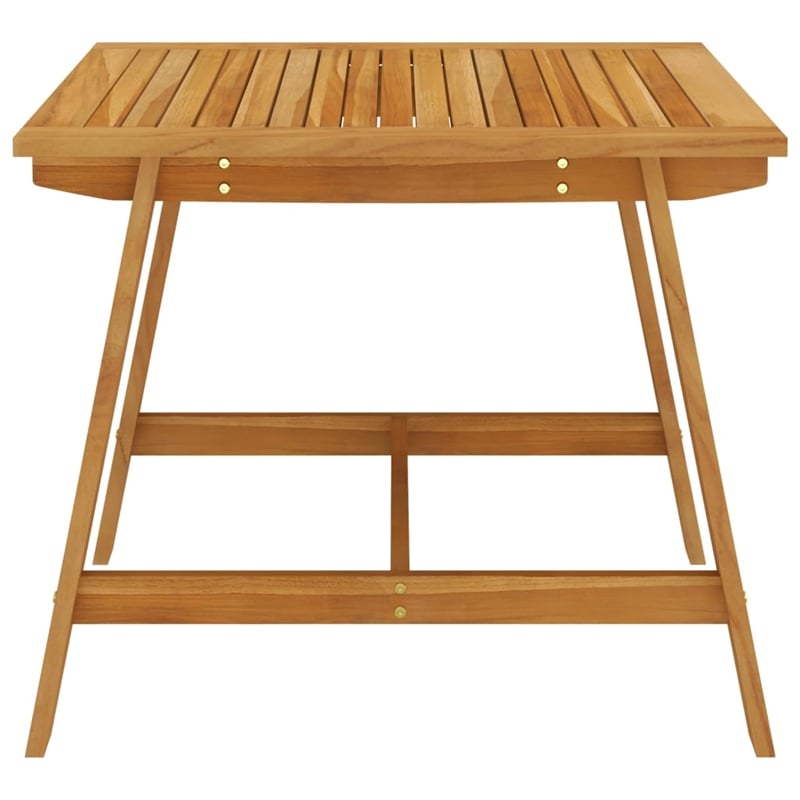 vidaXL Solid Acacia Wood Dining Set in Beige and Cream White