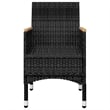 vidaXL Solid Acacia Wood 3 Piece Set Durable Dining Set in Black