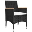 vidaXL Solid Acacia Wood 3 Piece Set Durable Dining Set in Black