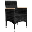 vidaXL Solid Acacia Wood 3 Piece Set Durable Dining Set in Black