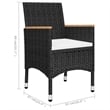 vidaXL Solid Acacia Wood 3 Piece Set Durable Dining Set in Black