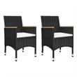 vidaXL Solid Acacia Wood 3 Piece Set Durable Dining Set in Black