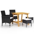 vidaXL Dining Set in Black/Cream White
