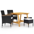 vidaXL Dining Set in Black/Cream White