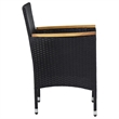 vidaXL Solid Acacia Wood/PE Rattan 7-Piece Set Dining Set in Black