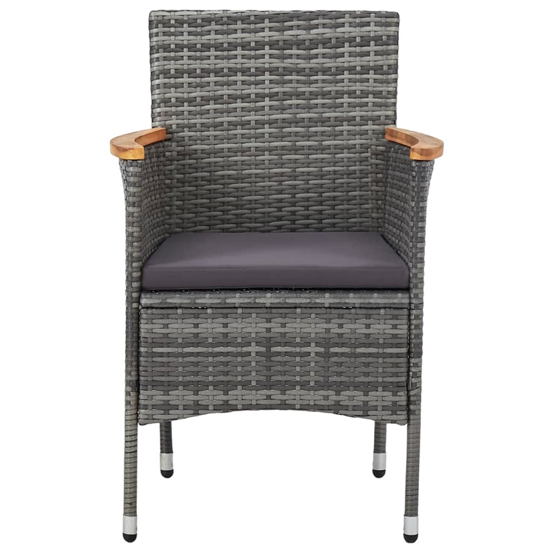 vidaXL Solid Acacia Wood Medium Expandable Dining Set in Gray