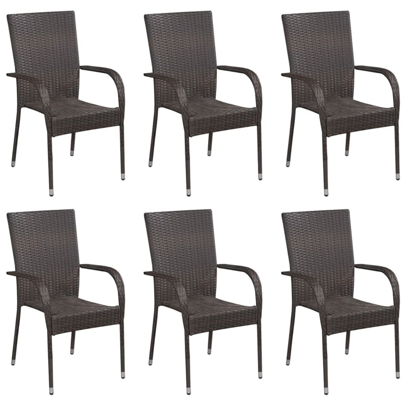 vidaXL Solid Acacia Wood Medium Stackable Dining Set in Brown
