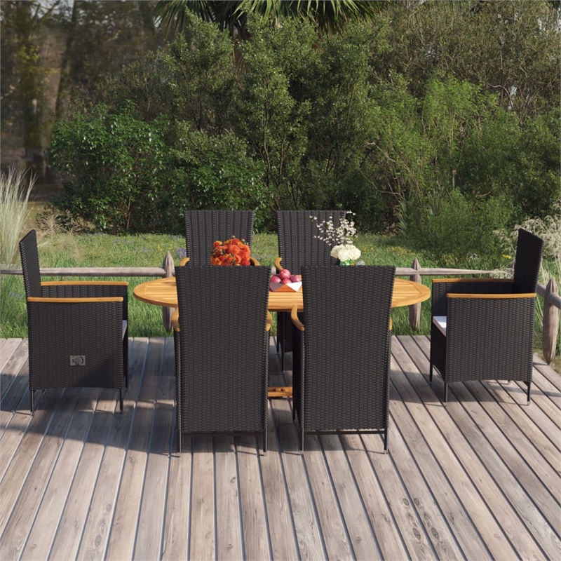vidaXL Dining Set in Black