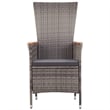 vidaXL PE Rattan Large Adjustable Armrests Dining Set in Gray