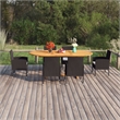 vidaXL Dining Set in Black/Cream White