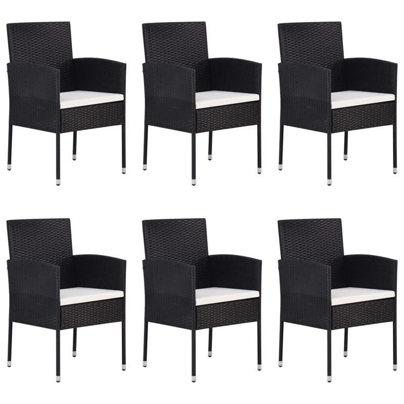 vidaXL Dining Set in Black/Cream White