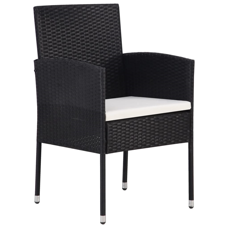 vidaXL Dining Set in Black/Cream White