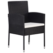 vidaXL Dining Set in Black/Cream White
