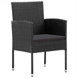 vidaXL Solid Acacia Wood & Steel Large Dining Set in Black