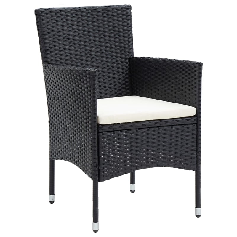 vidaXL Dining Set in Black/Cream White