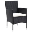 vidaXL Dining Set in Black/Cream White