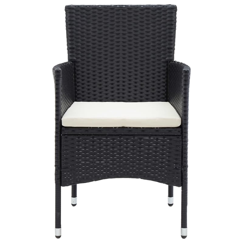 vidaXL Dining Set in Black/Cream White