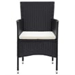 vidaXL Dining Set in Black/Cream White