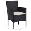 vidaXL Dining Set in Black/Cream White