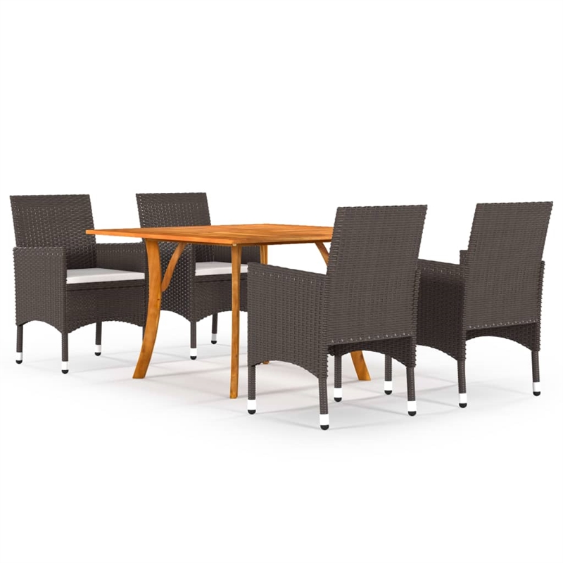 vidaXL Dining Set in Brown/Cream White