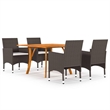 vidaXL Dining Set in Brown/Cream White