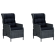vidaXL Dining Set in Dark Gray/Black/Natural Wood