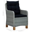 vidaXL 5 Piece Solid Acacia Wood Dining Set in Light Gray