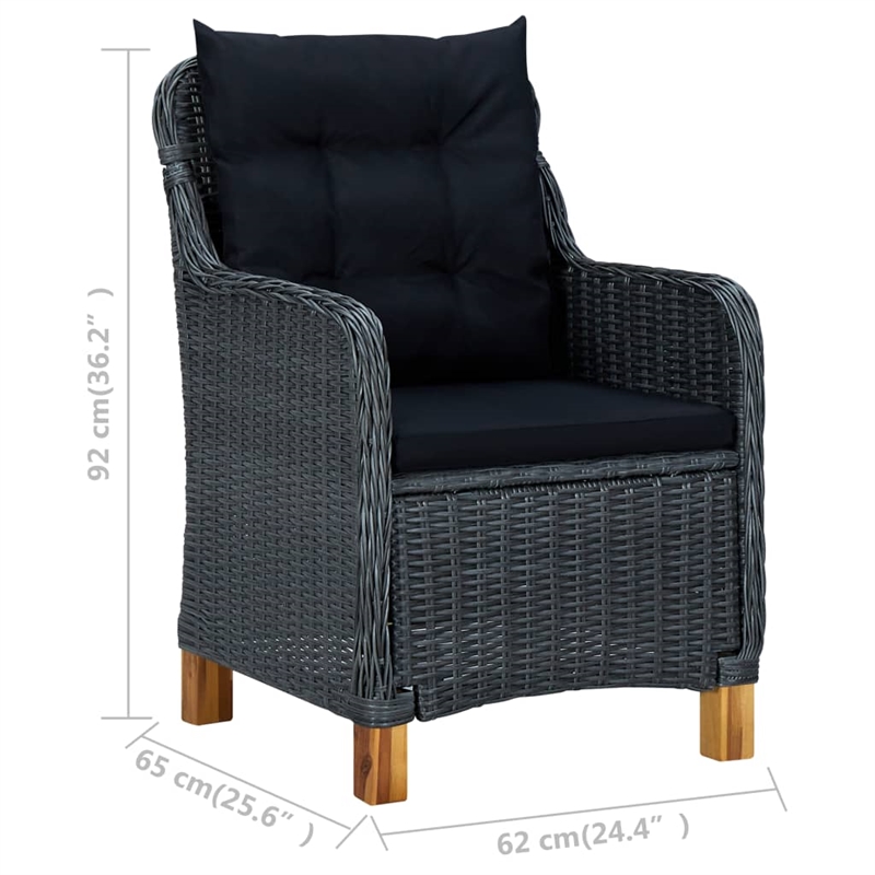 vidaXL 7 Piece Outdoor Dining Set in Gray