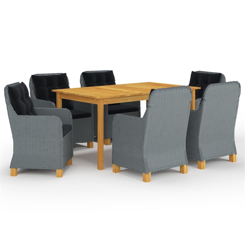 vidaXL Dining Set in Light Gray/Black