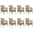 vidaXL Dining Set Table in Brown/Chairs in Beige/Cushions Cream White