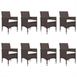 vidaXL Dining Set in Brown Table/Cream White Cushions