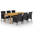 vidaXL Dining Set in Black/Cream White