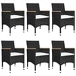 vidaXL Dining Set in Black/Cream White