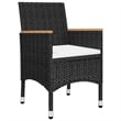 vidaXL Dining Set in Black/Cream White