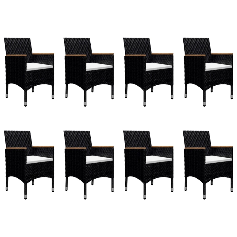 vidaXL Dining Set in Black and Cream White