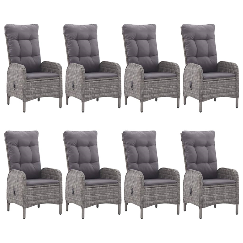 vidaXL 9 Piece Garden Patio Dining Set in Gray