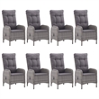 vidaXL 9 Piece Garden Patio Dining Set in Gray