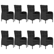 vidaXL Dining Set in Black/Natural