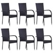 vidaXL Dining Set in Black/Natural